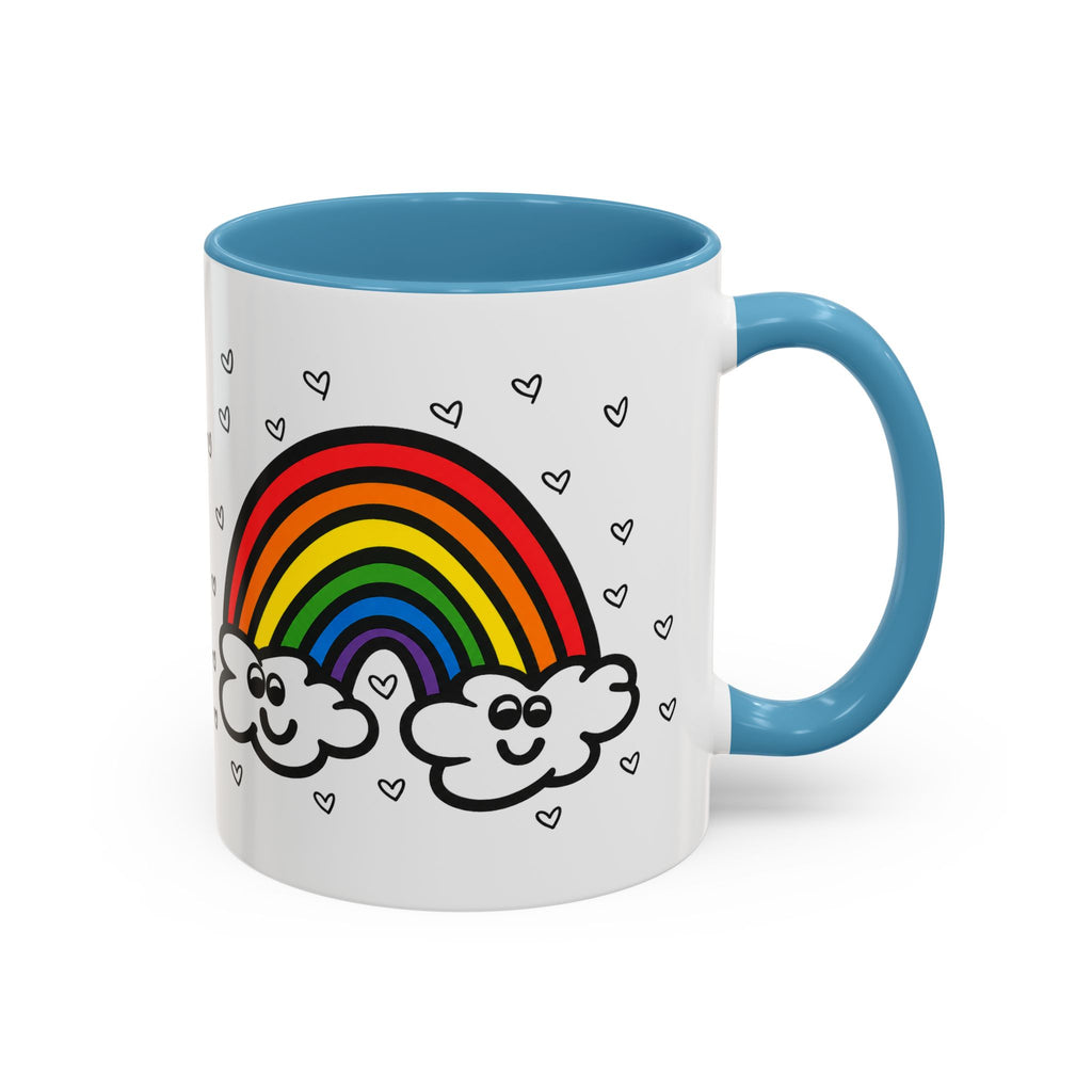 Hand-Drawn Smiling Rainbow Clouds mug | Accent Coffee Mug 11oz or 15oz