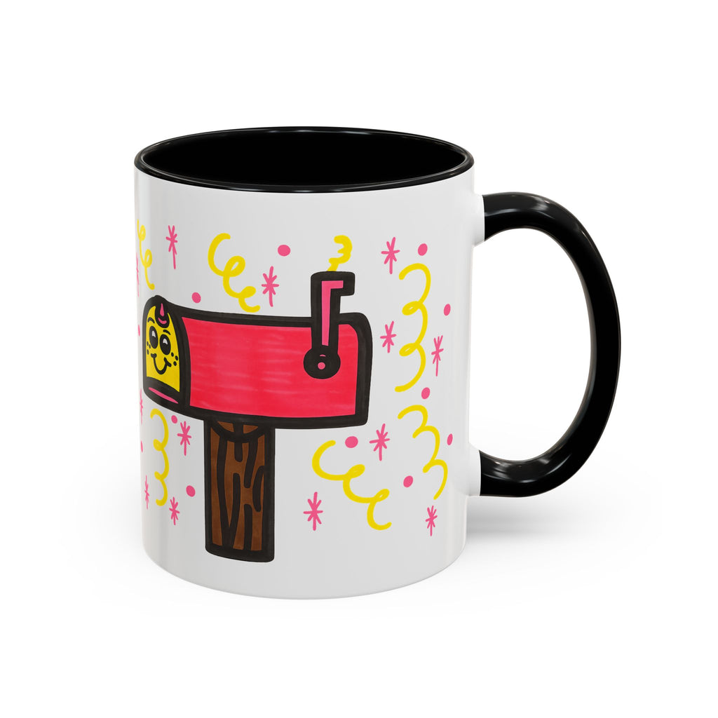 Hand-Drawn Cute Smiling Mailbox Mug | Accent Coffee Mug