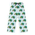 Hand-Drawn Green Sea Turtle Pattern Pajama Pants | Cute Marine Animal Print