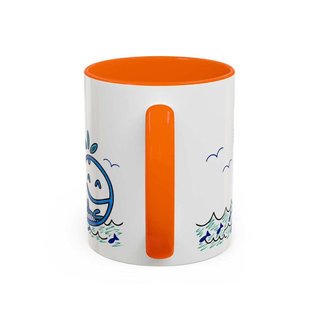 Hand-Drawn Smiling Whale Ocean Mug | Accent Coffee Mug 11oz 15oz
