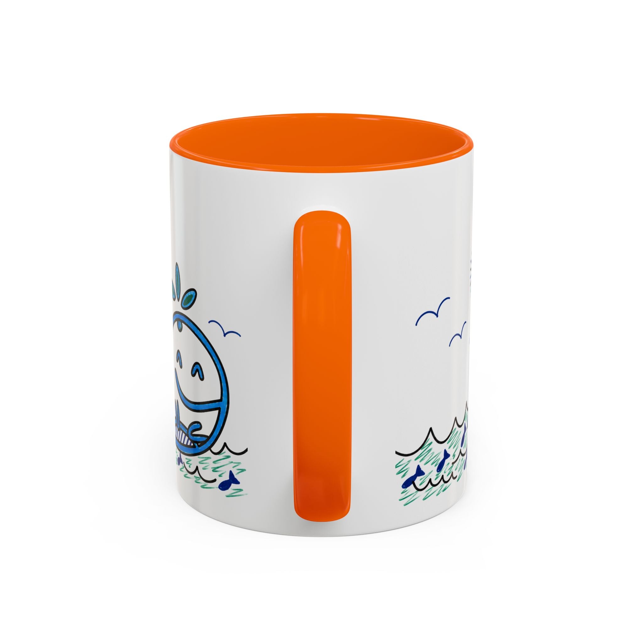 Hand-Drawn Smiling Whale Ocean Mug | Accent Coffee Mug 11oz 15oz