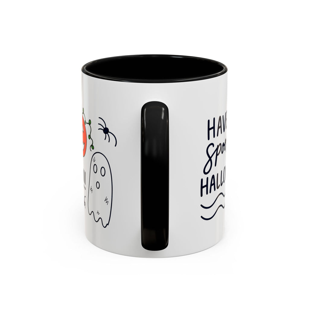 Hand-Drawn Spooky Halloween spiders ghost pumpkin Mug | Accent Coffee Mug 11oz 15oz