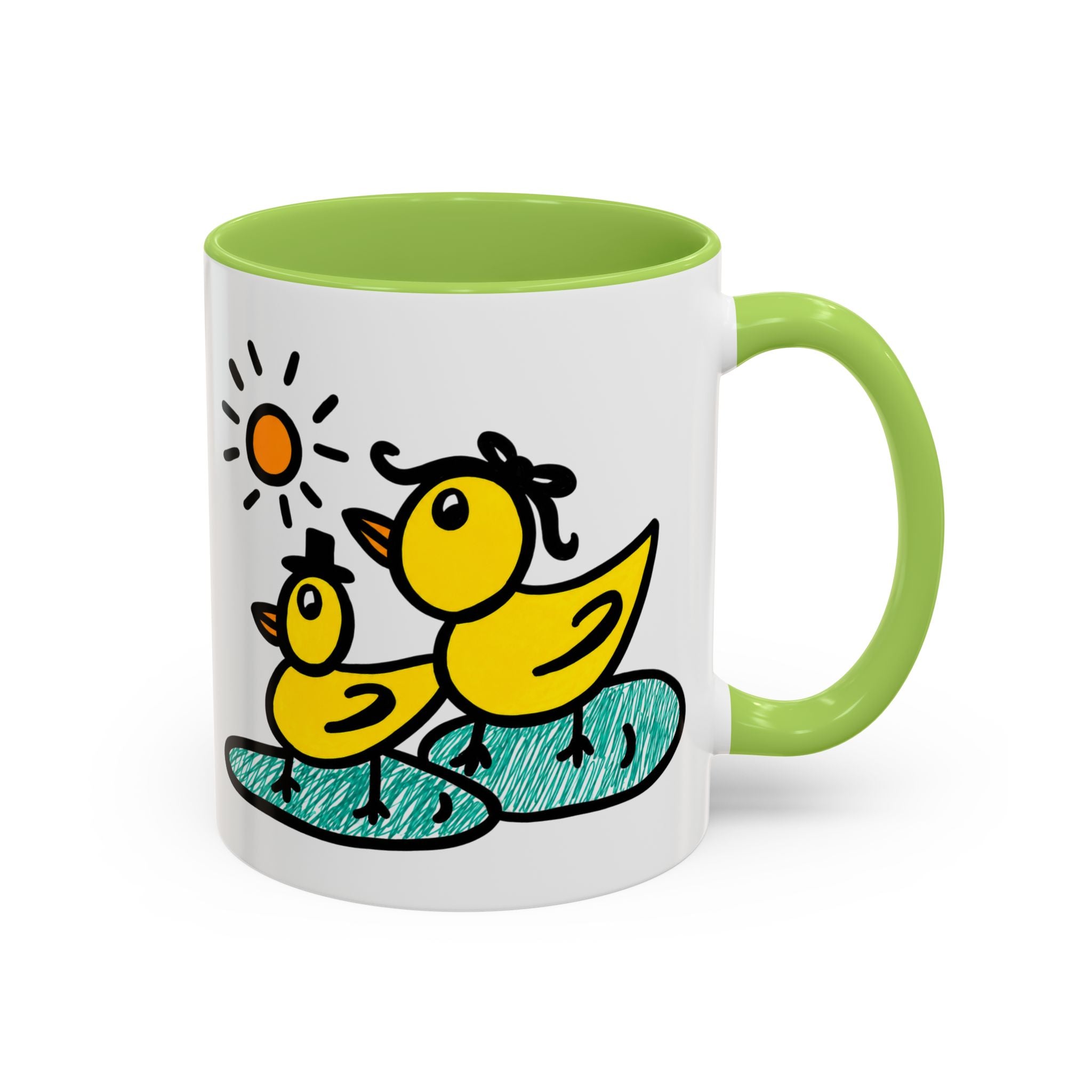 Hand-Drawn Cute Ducks in Pond Mug | Accent Coffee Mug 11oz 15oz