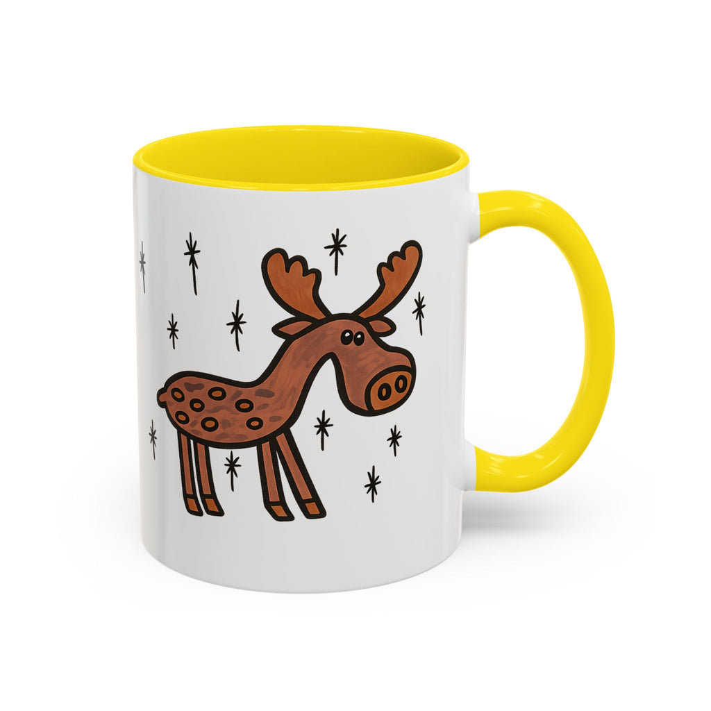 Hand-Drawn Retro Woodland Moose Mug | Accent Coffee Mug 11oz 15oz