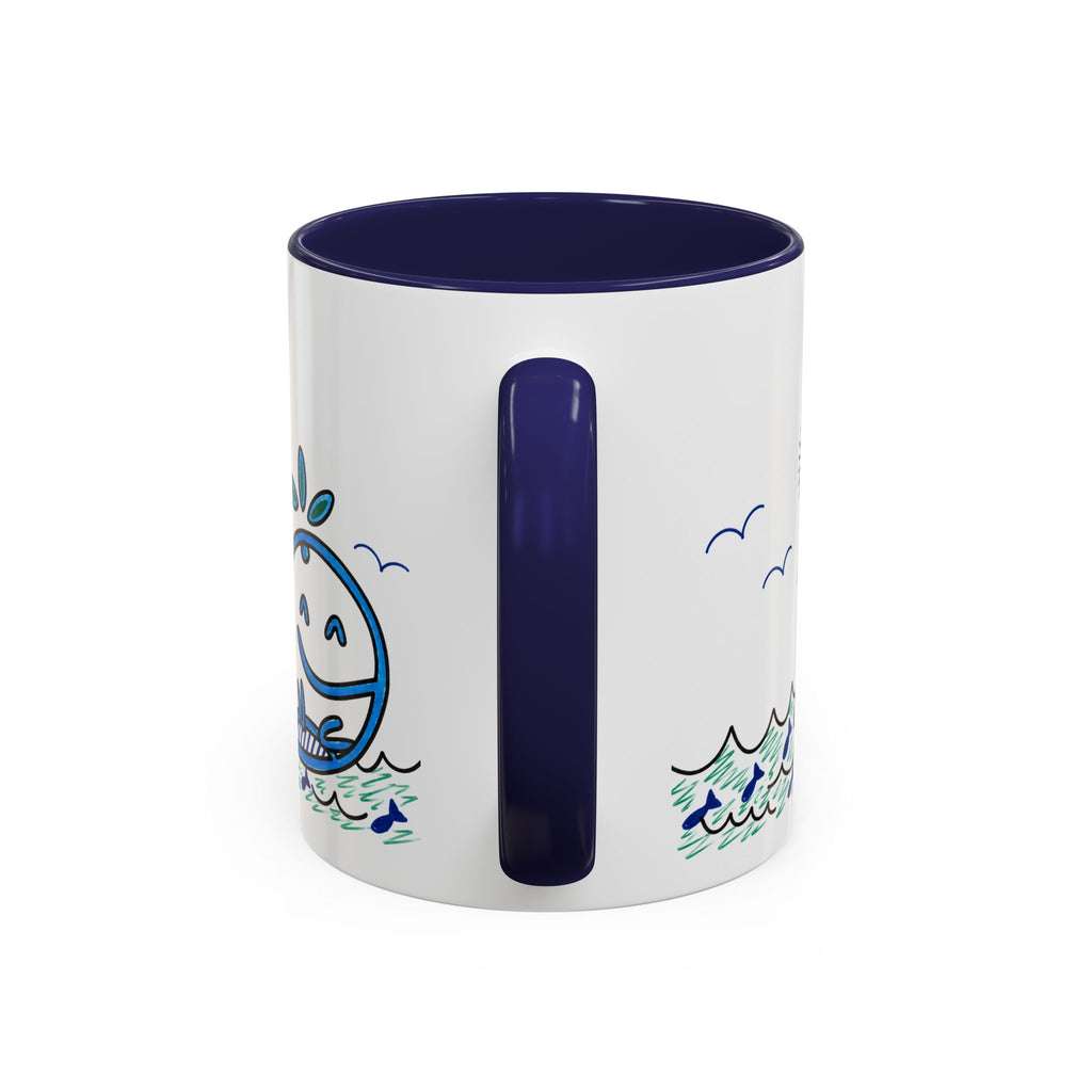Hand-Drawn Smiling Whale Ocean Mug | Accent Coffee Mug 11oz 15oz
