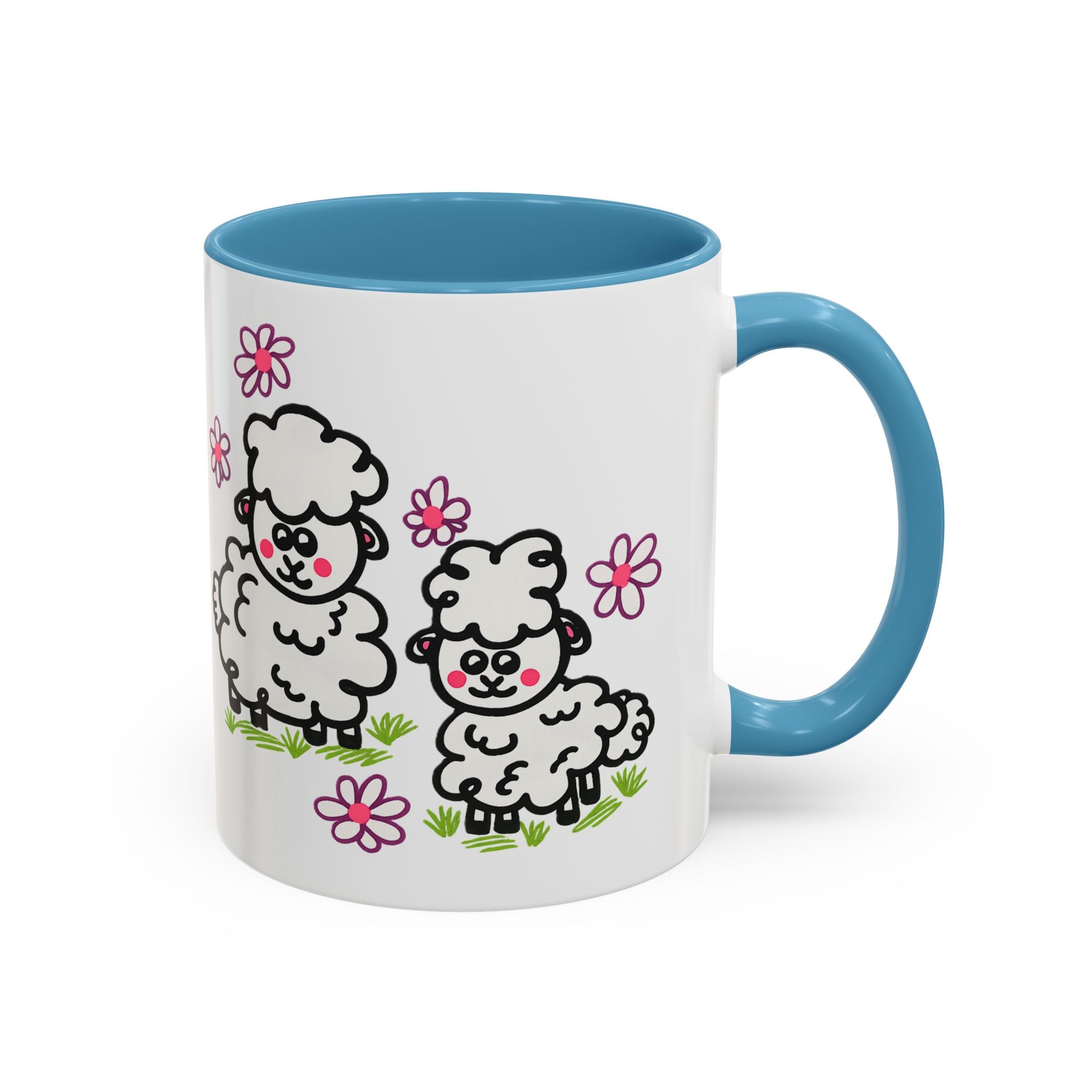 Hand-Drawn Cute Cartoon Sheep Pattern Mug | Accent Coffee Mug