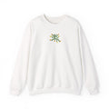 Hand-Drawn Yellow Orange Pink Flowers on Green Vine Sweatshirt