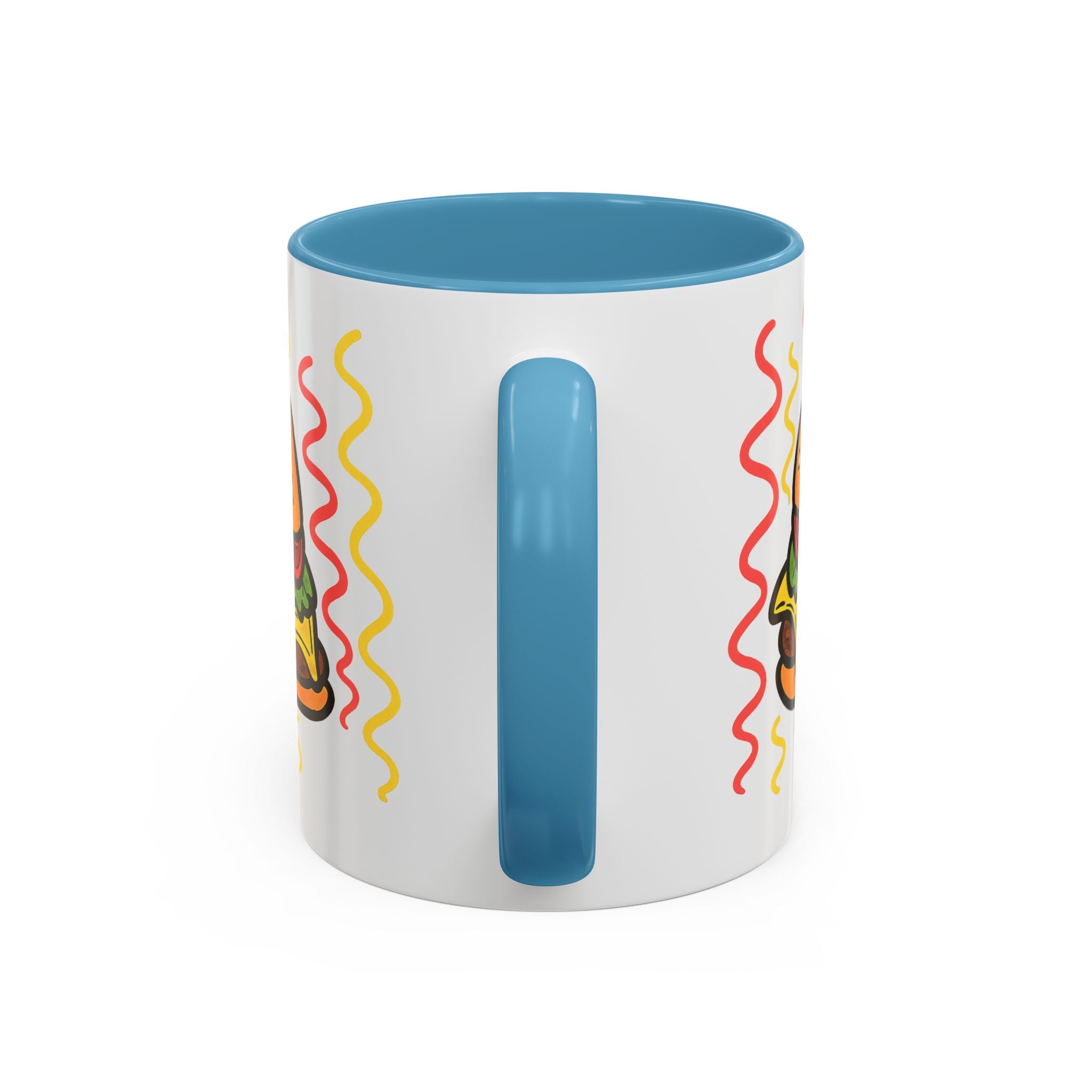 Hand-Drawn Cute Cheeseburger Cartoon Mug | Accent Coffee Mug 11oz 15oz