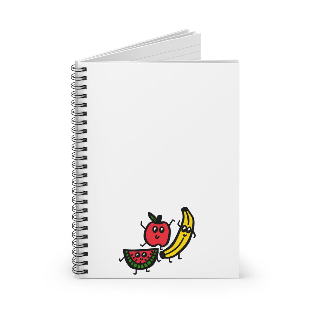 Hand-Drawn Cute Dancing Fruits Spiral Notebook | Ruled Lined Journal