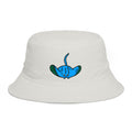 Hand-Drawn Blue Cartoon Stingray Bucket Hat | Cute Sea Animal Design