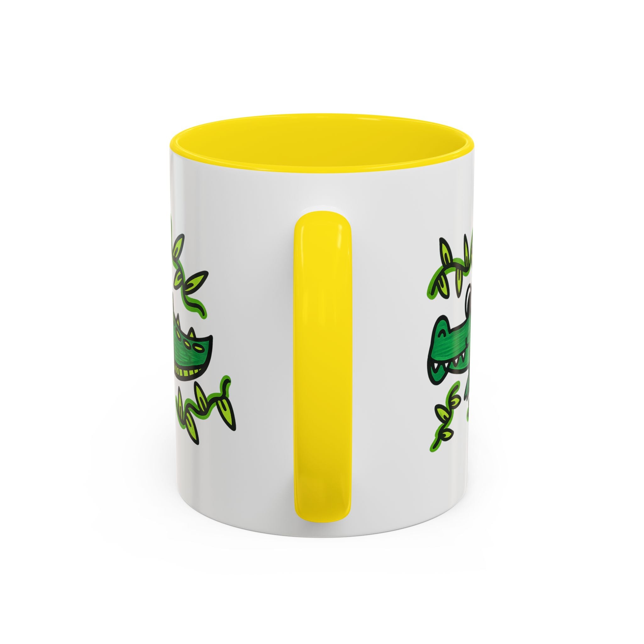 Hand-Drawn Green Playful Alligator Mug | Accent Coffee Mug
